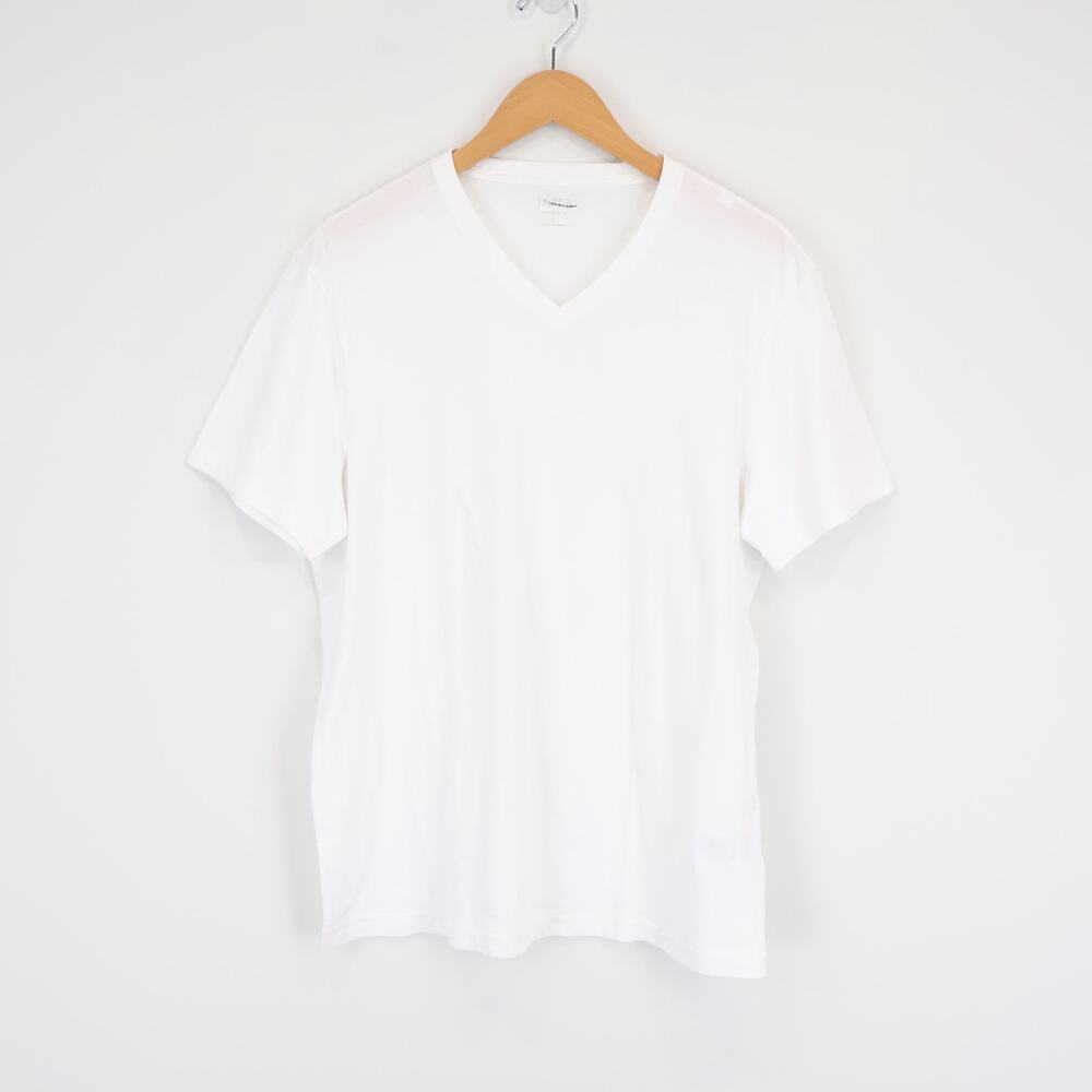 J.Crew Men's Broken-In Short Sleeve V-Neck T-Shirt White Size Large NWT - Picture 2 of 8